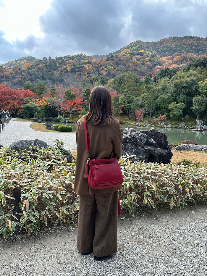 天龍寺 ダークチェリーバッグ