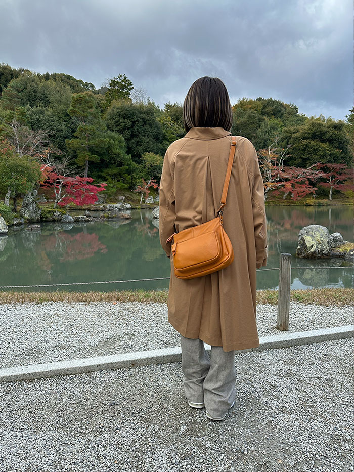 天龍寺 庭園 キャメルバッグ
